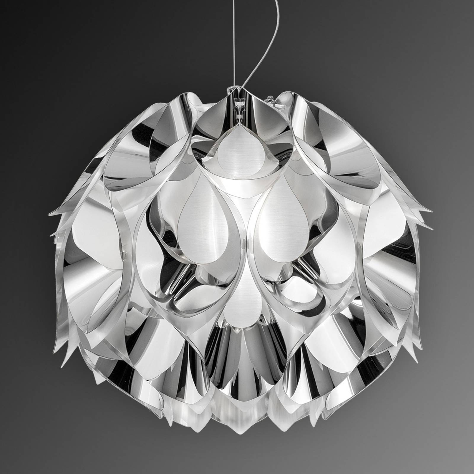 Slamp Flora - design-hanglamp, zilver, 50 cm