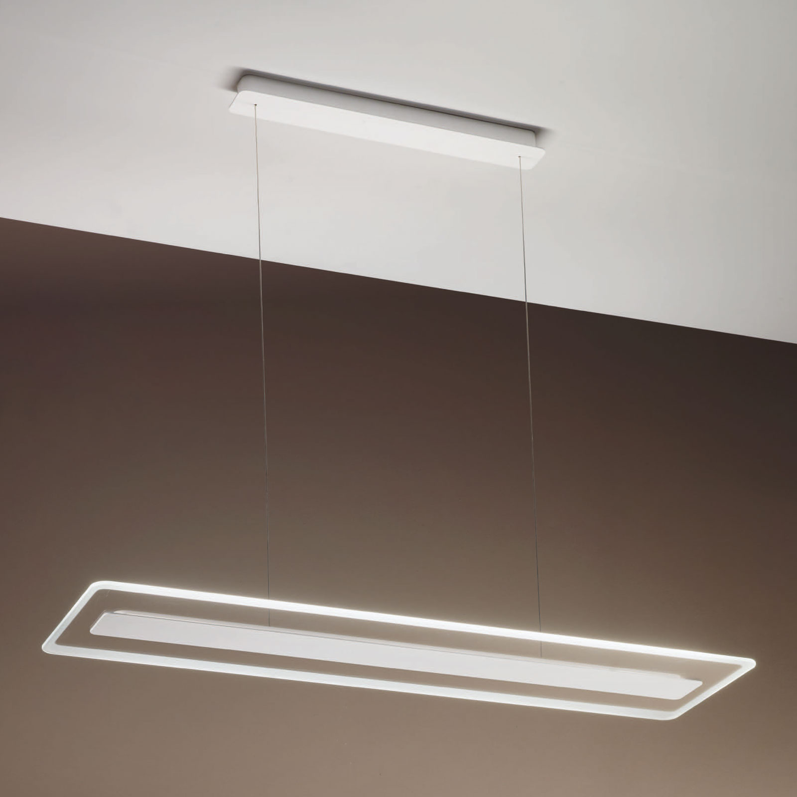 LED-Hängeleuchte Antille aus Glas, rechteckig