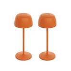 Lindby LED table lamp Areitty, orange, set of 2, aluminium