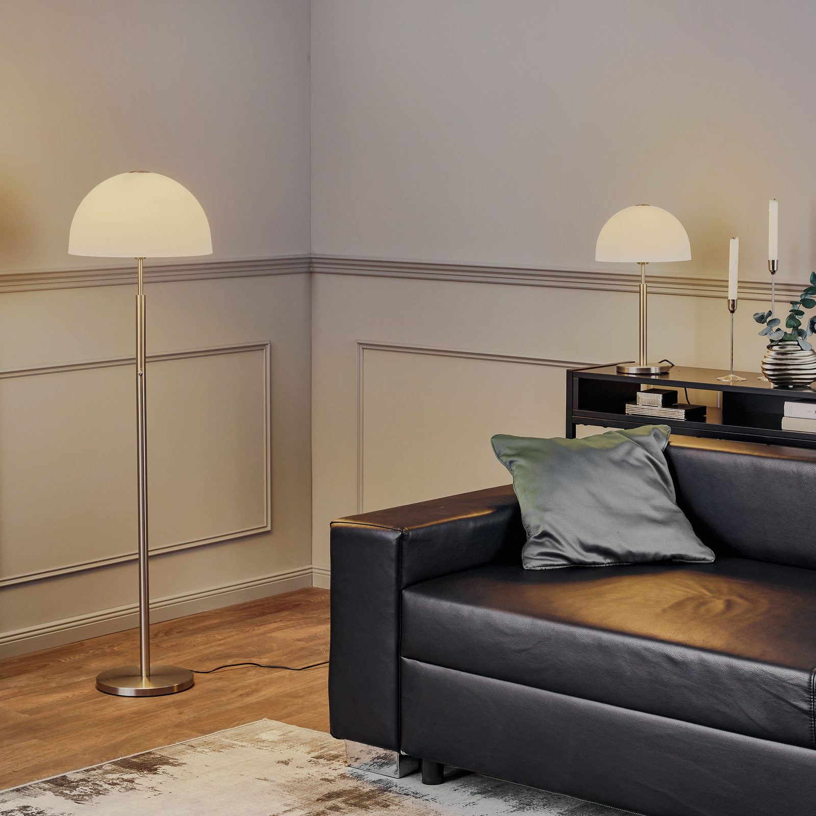 Rothfels Laurena LED-Stehlampe Glas, nickel