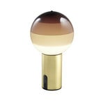 MARSET batteridrevet bordlampe Dipping Light, brun/messing, dimbar