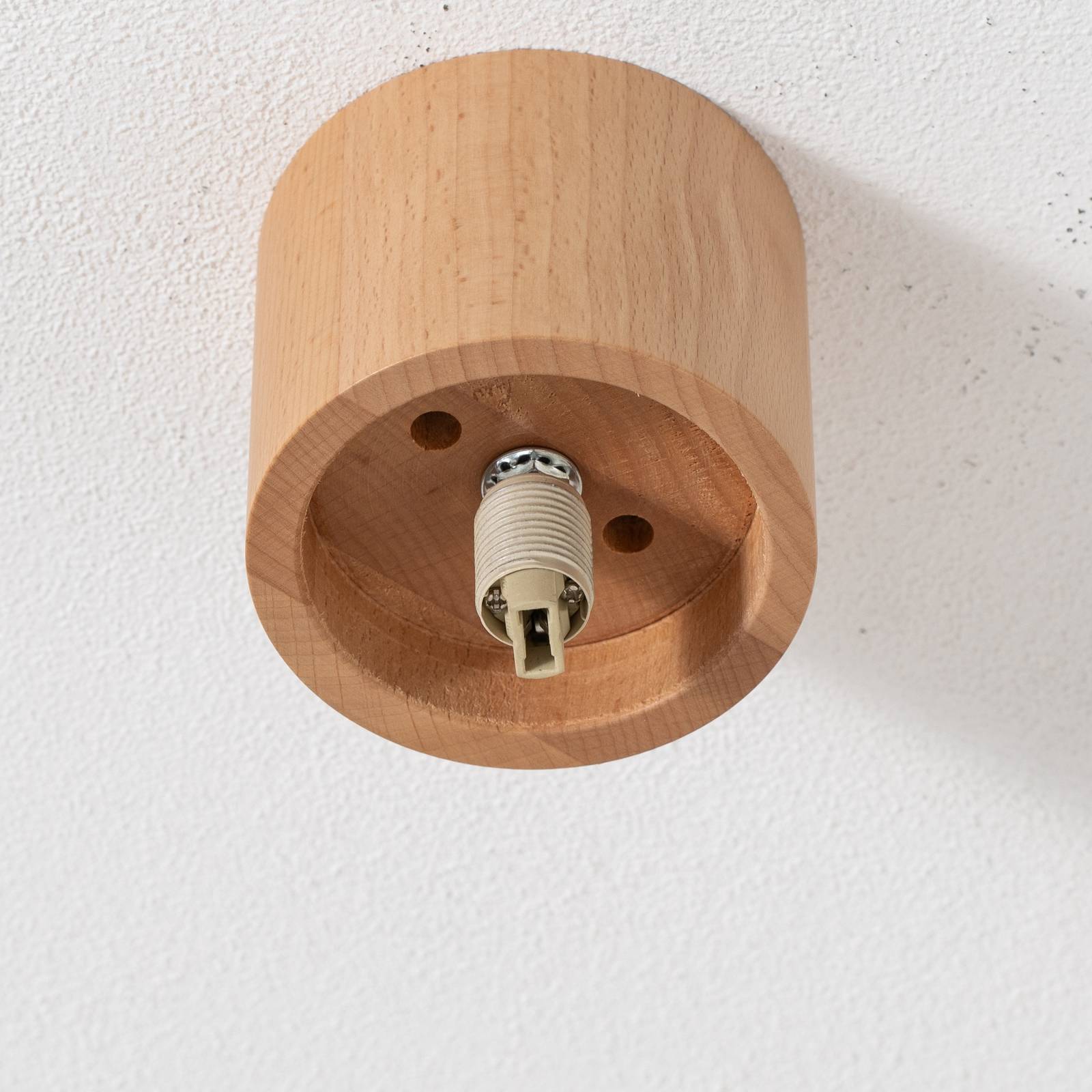 Lampa sufitowa Boomo, Ø 12 cm, drewno