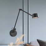 Applique murale LED Savina, noir, portée 92 cm, métal