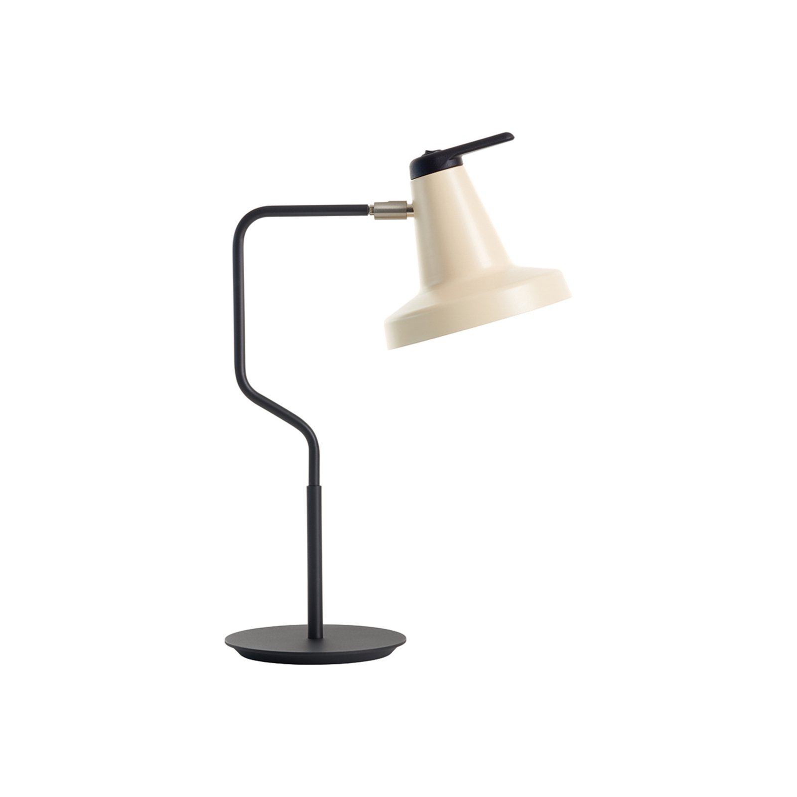 Lámpara de mesa Garçon, pantalla regulable beige/negro