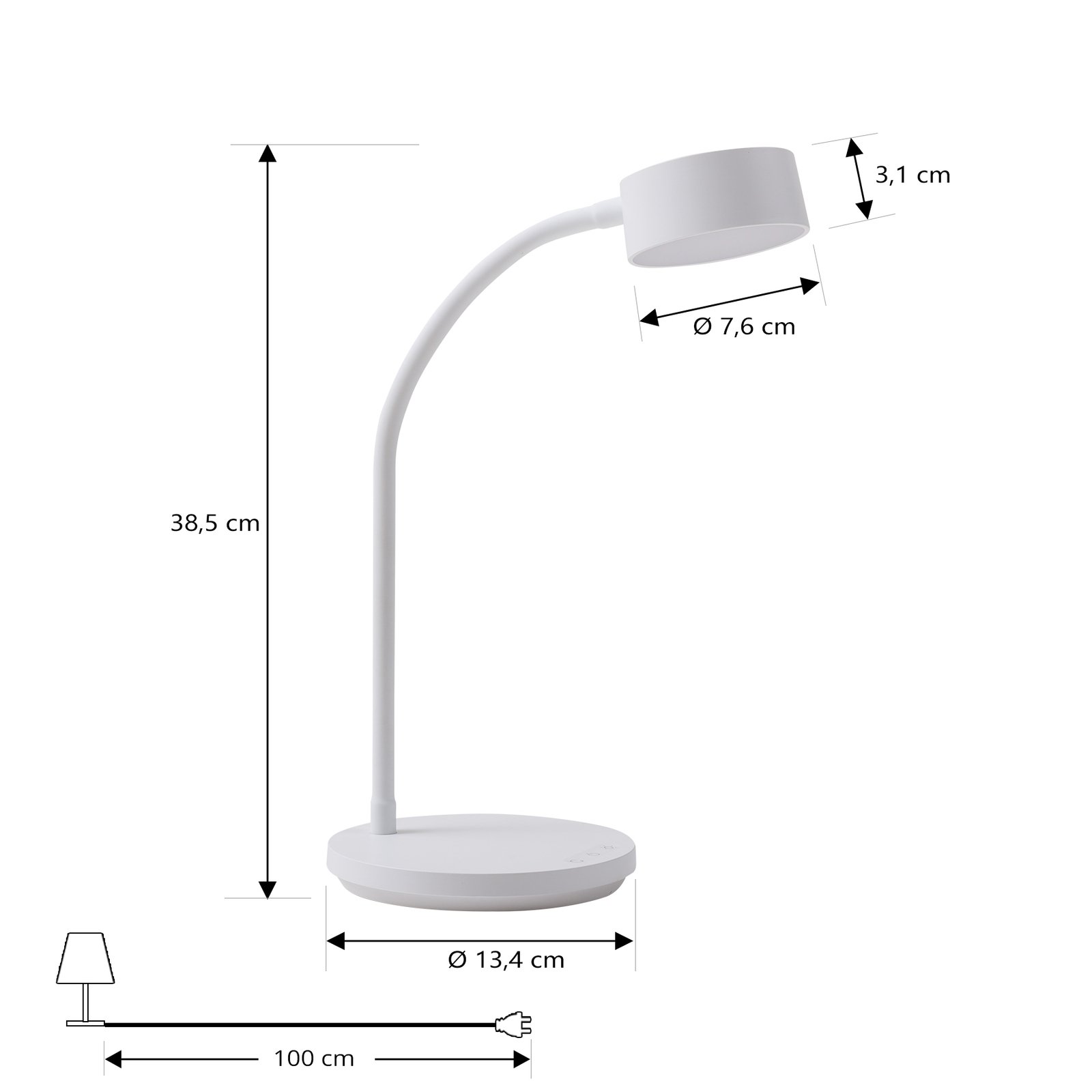 Lindby LED table lamp Maori, white, CCT, dimmable, USB