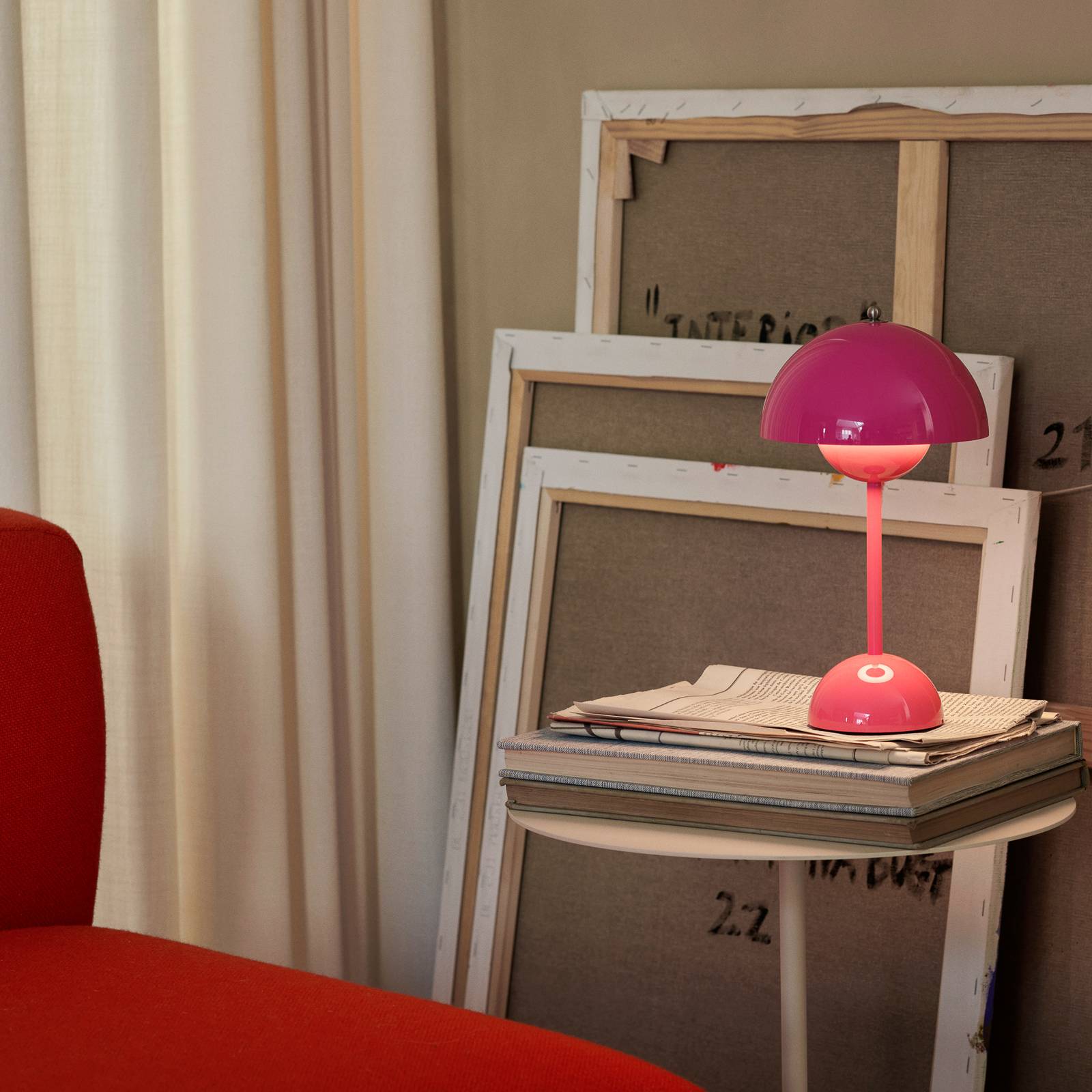 &tradition led-es újratölthető asztali lámpa flowerpot vp9, rózsaszínű