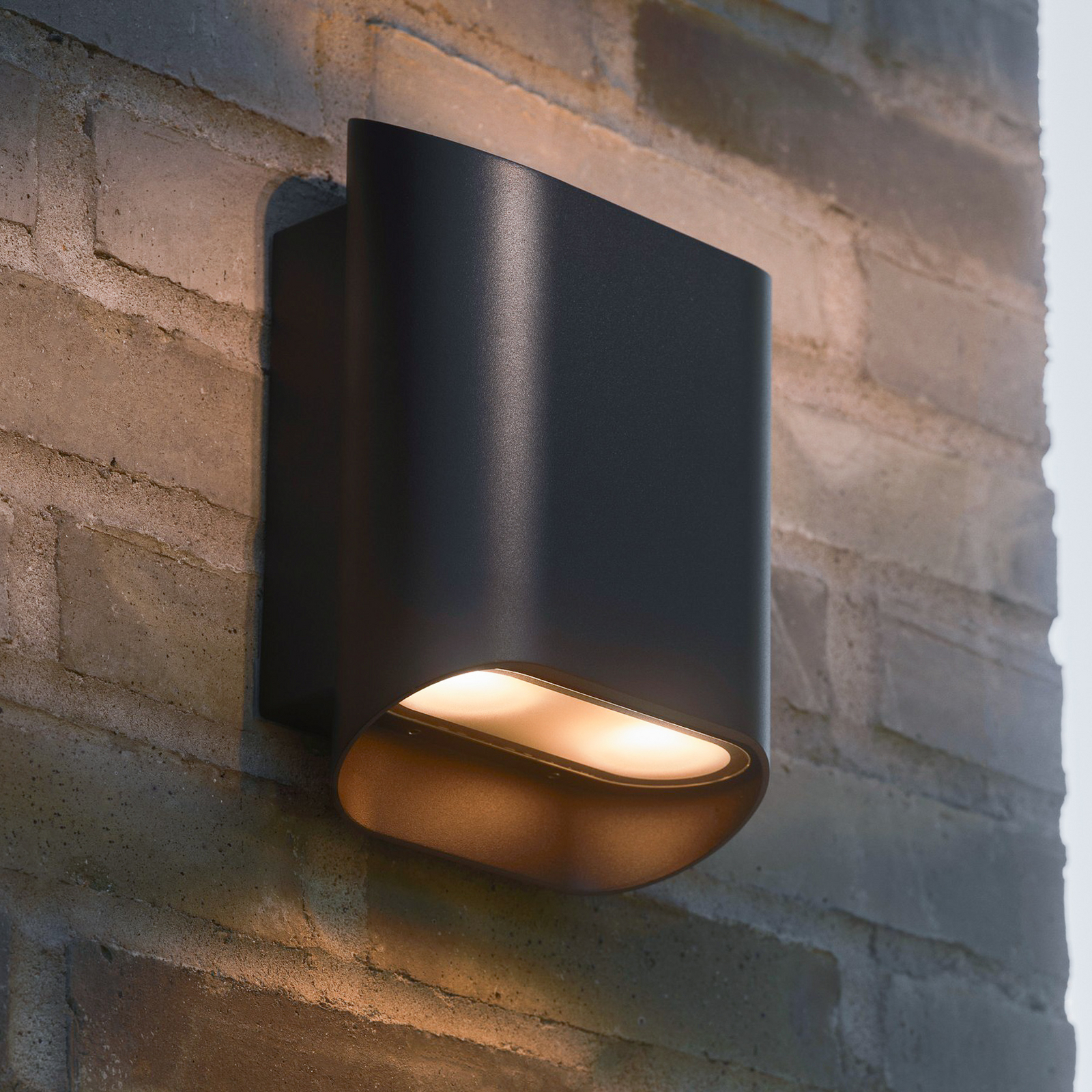 Venkovní nástěnné svítidlo Nico 22 Round, černá, kovová, svítí nahoru i dolů, Venkovní nástěnné svítidlo Nico 22 Round, černá, kovová, svítí nahoru i dolů,