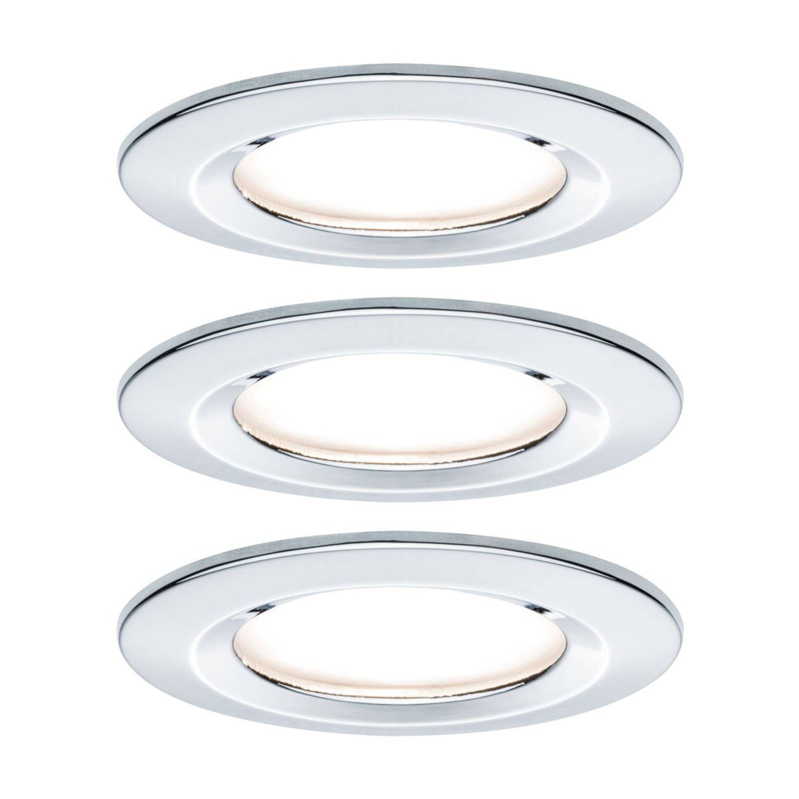 Paulmann Licht Paulmann No. 93481 LED Einbauleuchte Nova rund 6,5W GU10 Alu 3er-Set  IP44 dimmbar