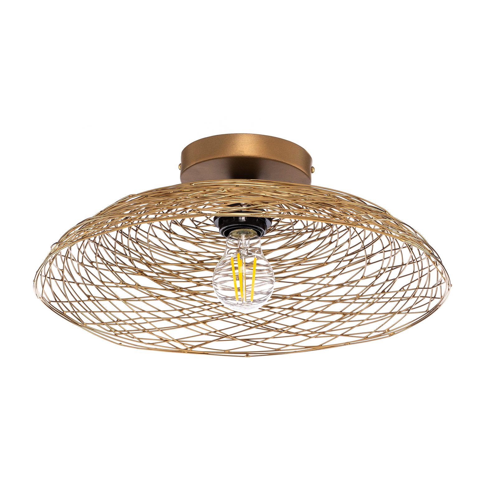 Lindby plafondlamp Thorian, goud, ijzer, Ø 40 cm