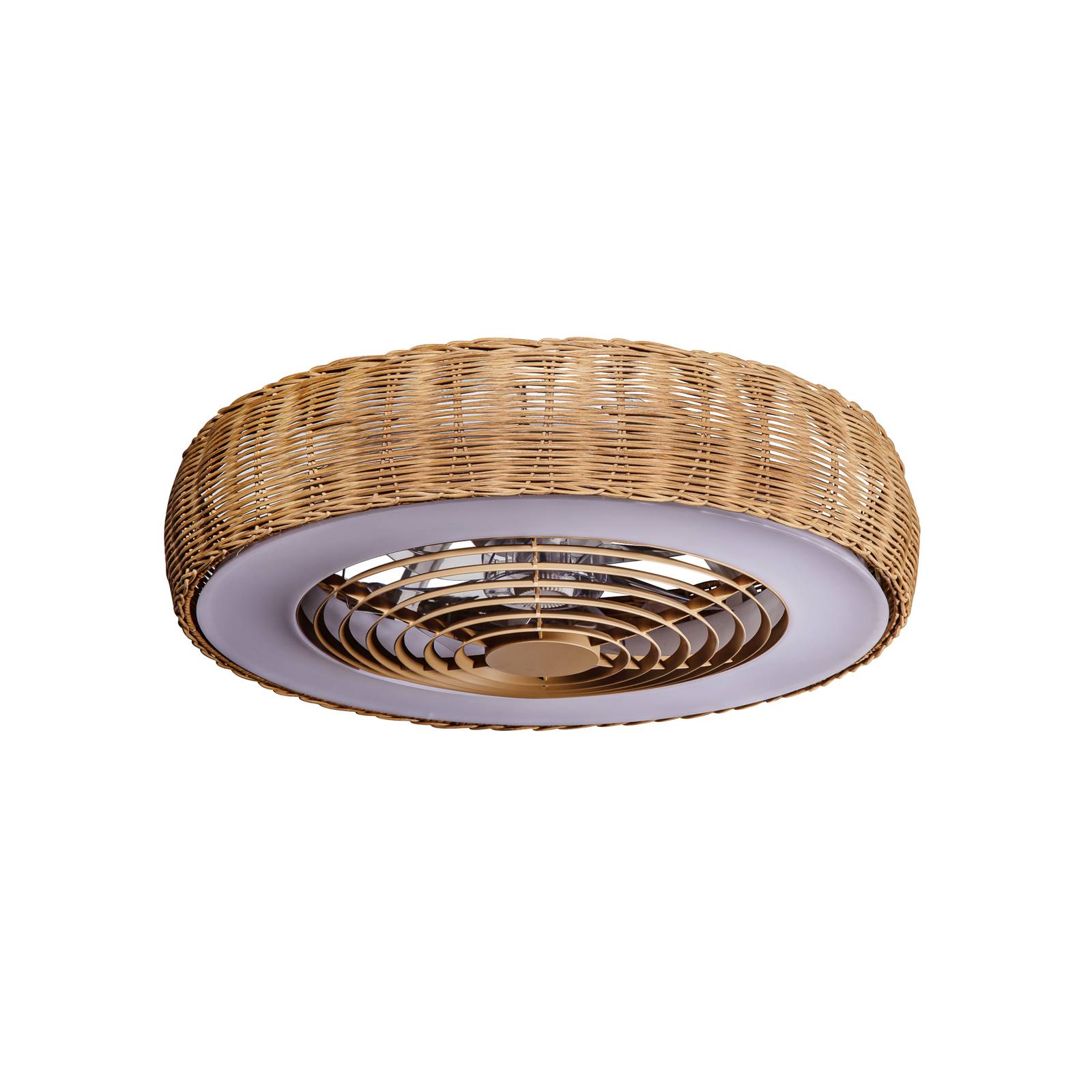 LED-Deckenventilator Kilimanjaro, CCT, Rattan günstig online kaufen