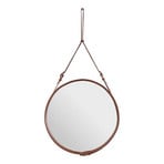 Adnet Wall Mirror Circular Ø70 Tan Leather - GUBI