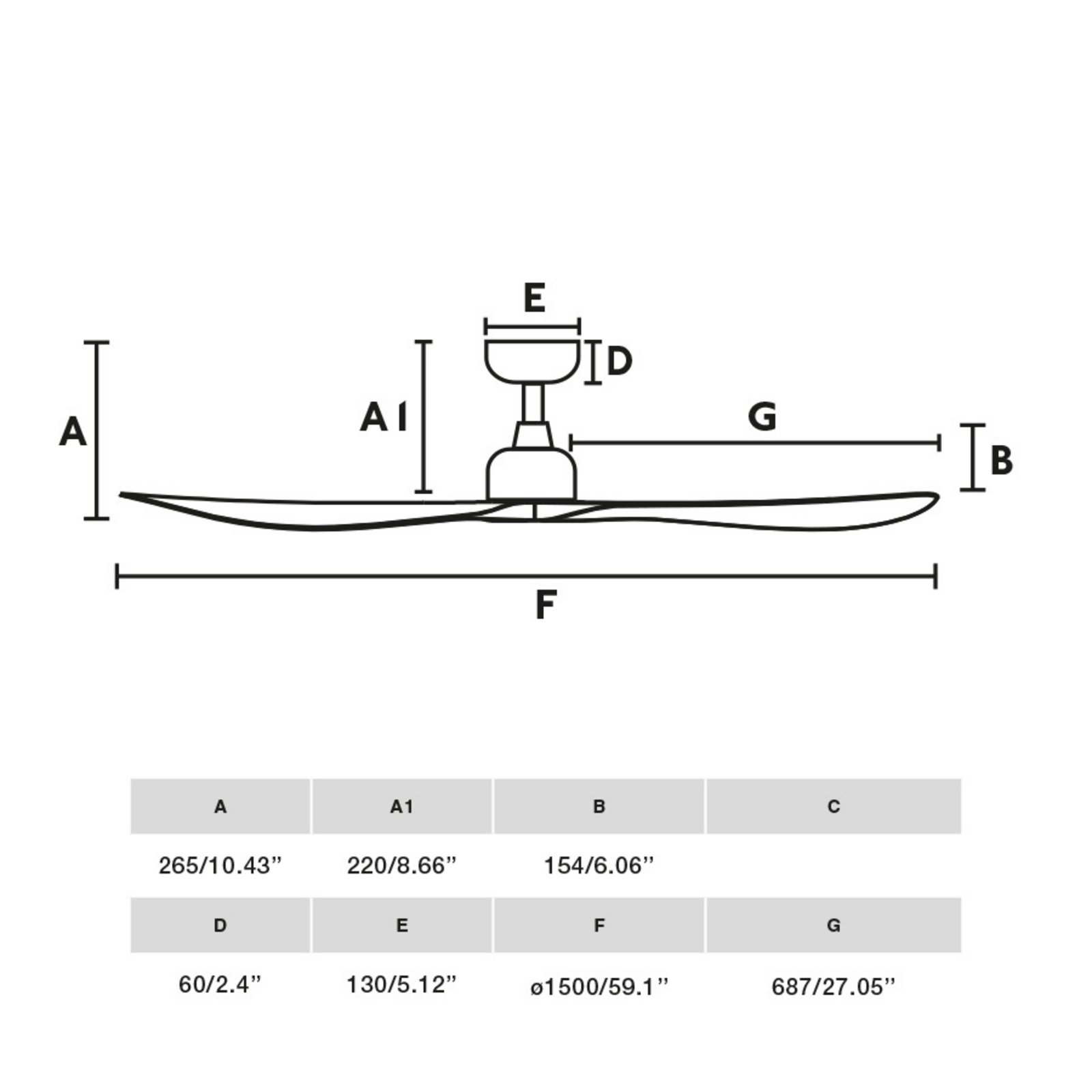 Outwood mennyezeti ventilátor, fehér, DC, csendes, Ø 150 cm, IP44