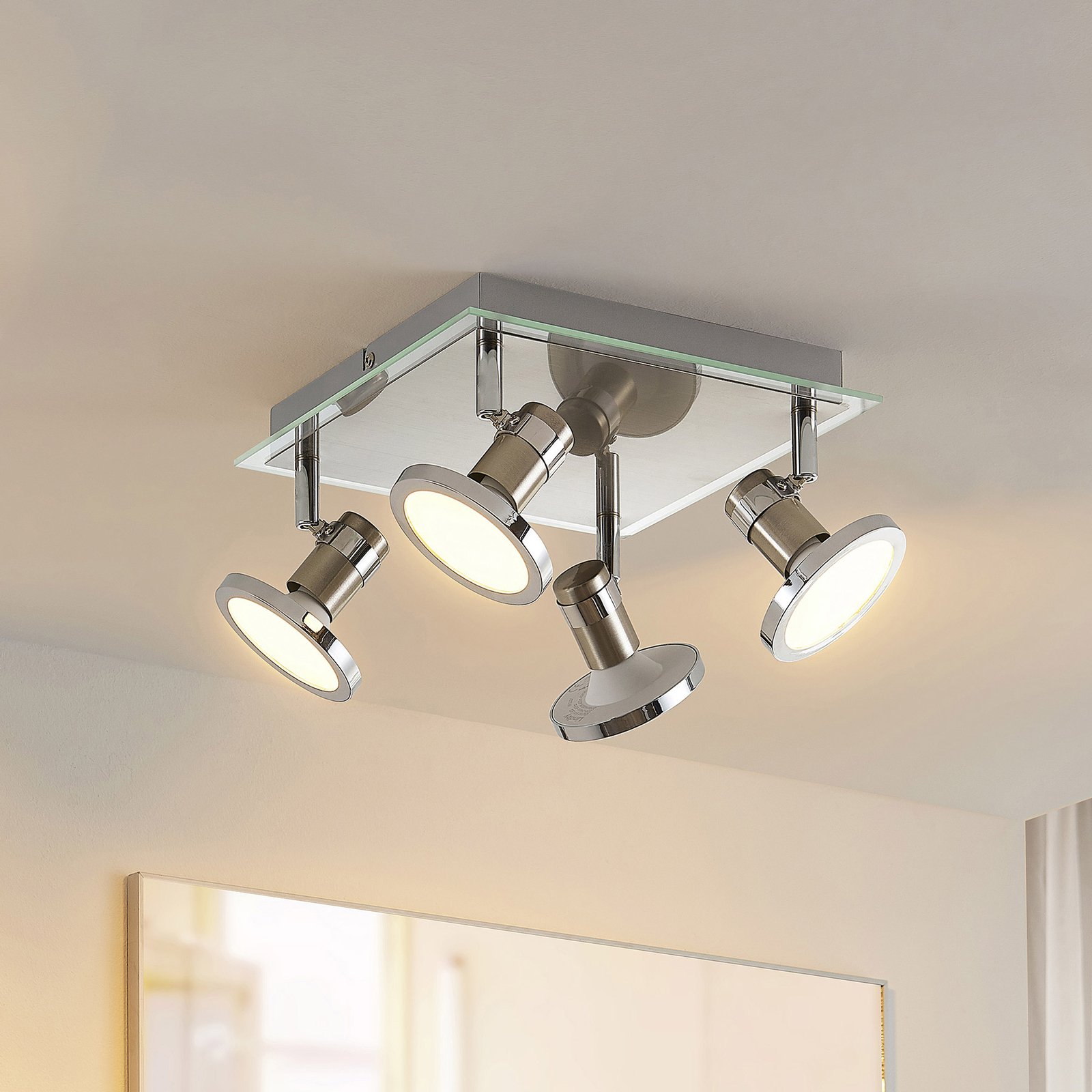 Lindby Stiglio LED ceiling light spot, four-bulb