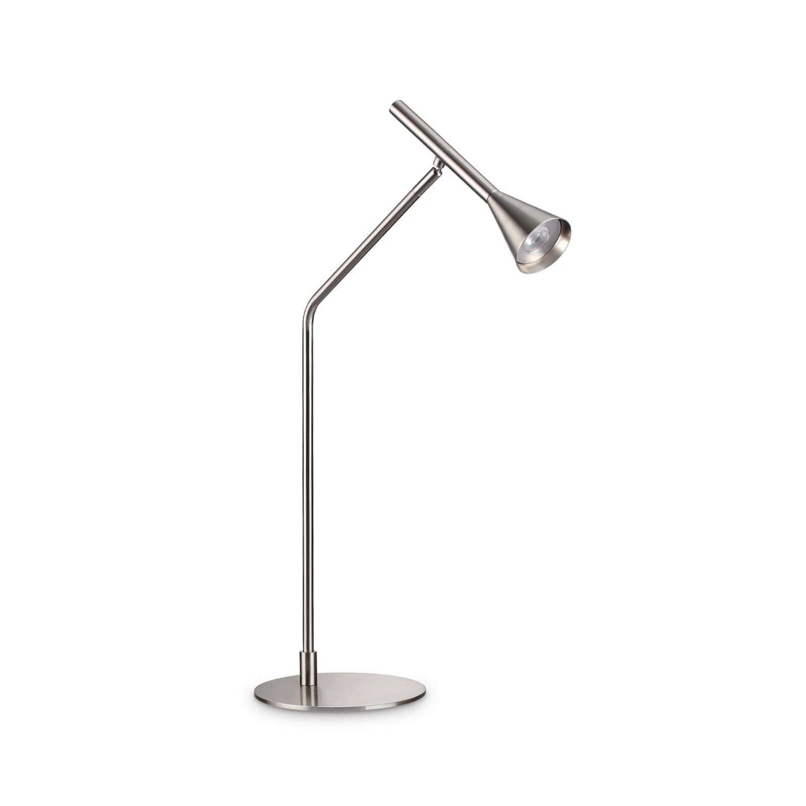 Lampa de masă cu LED IDEAL LUX Diesis nichel înălțime 65 cm dimabilă - Camera de zi / sufragerie - Modern - nichel satinat - Metal