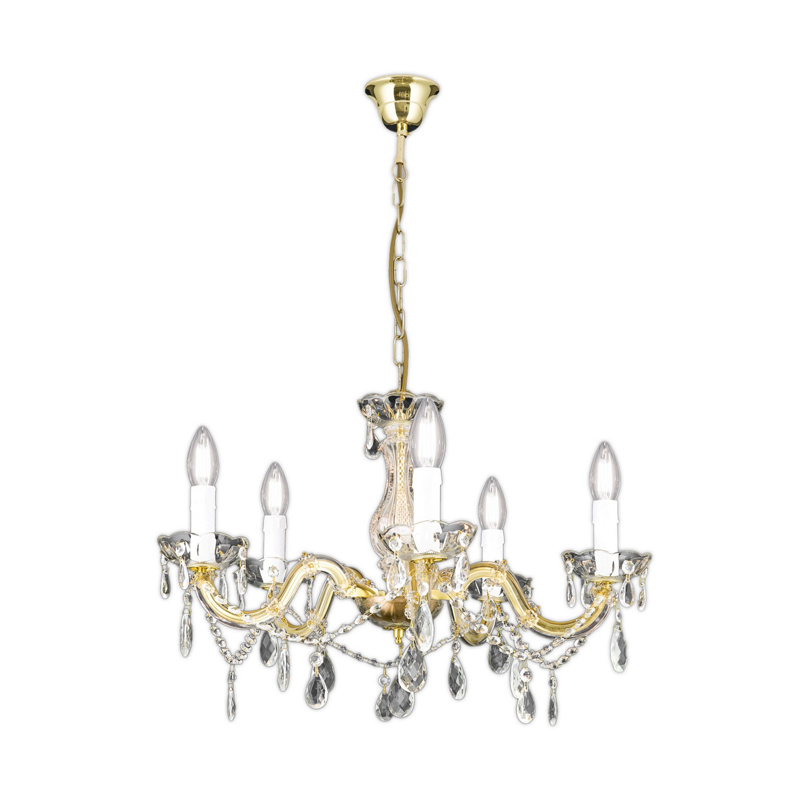 Marie Claire chandelier crystal glass 5-bulb