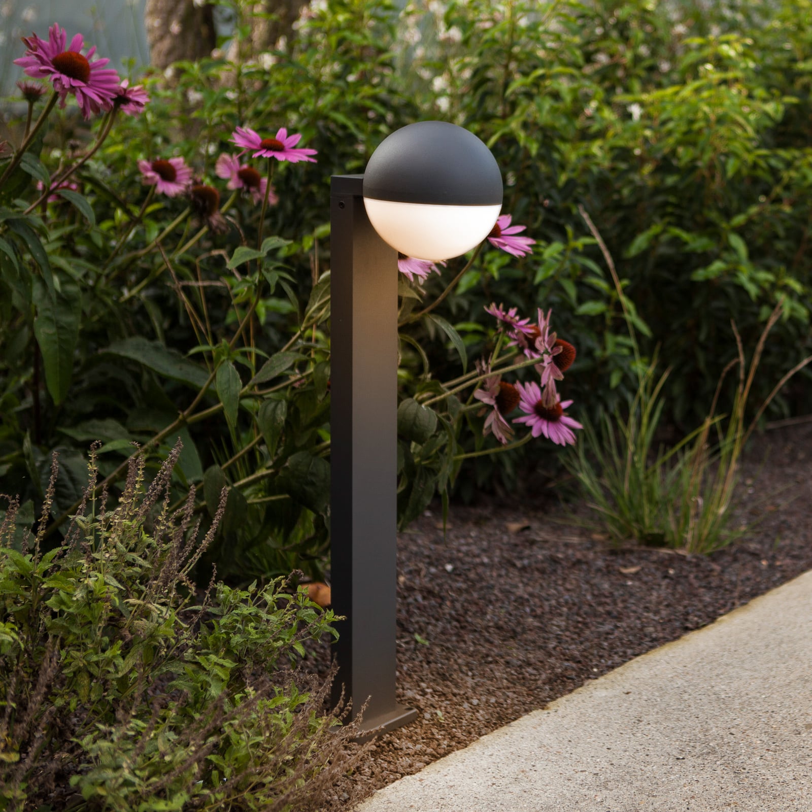 Wegeleuchte LOOMA, dunkelgrau, Höhe 70 cm, Metall, IP54, E27