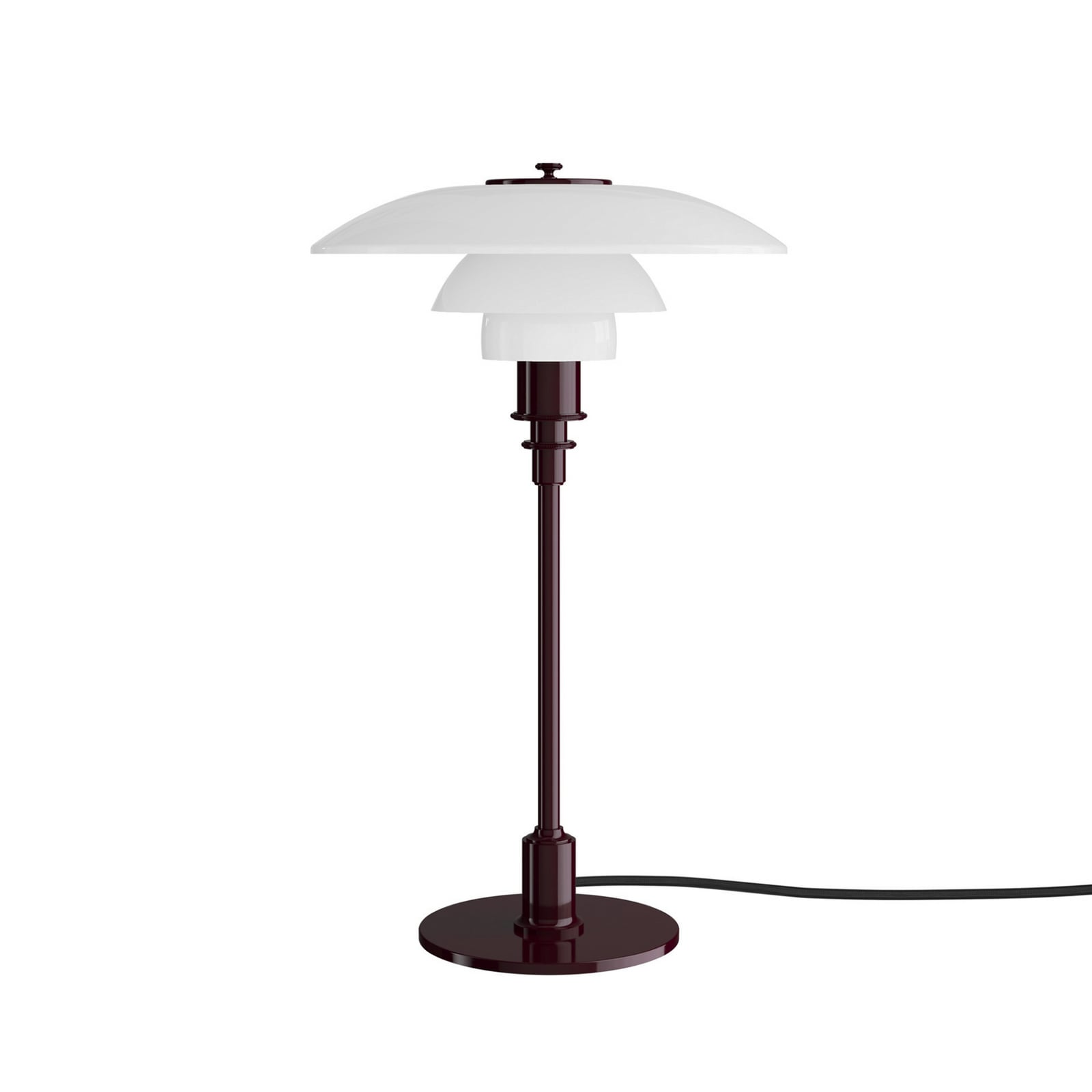 PH 3/2 pöytälamppu, kiiltävä viininpunainen, Ø 28 cm – Louis Poulsen PH 3/2 pöytälamppu, kiiltävä viininpunainen, Ø 28 cm – Louis Poulsen