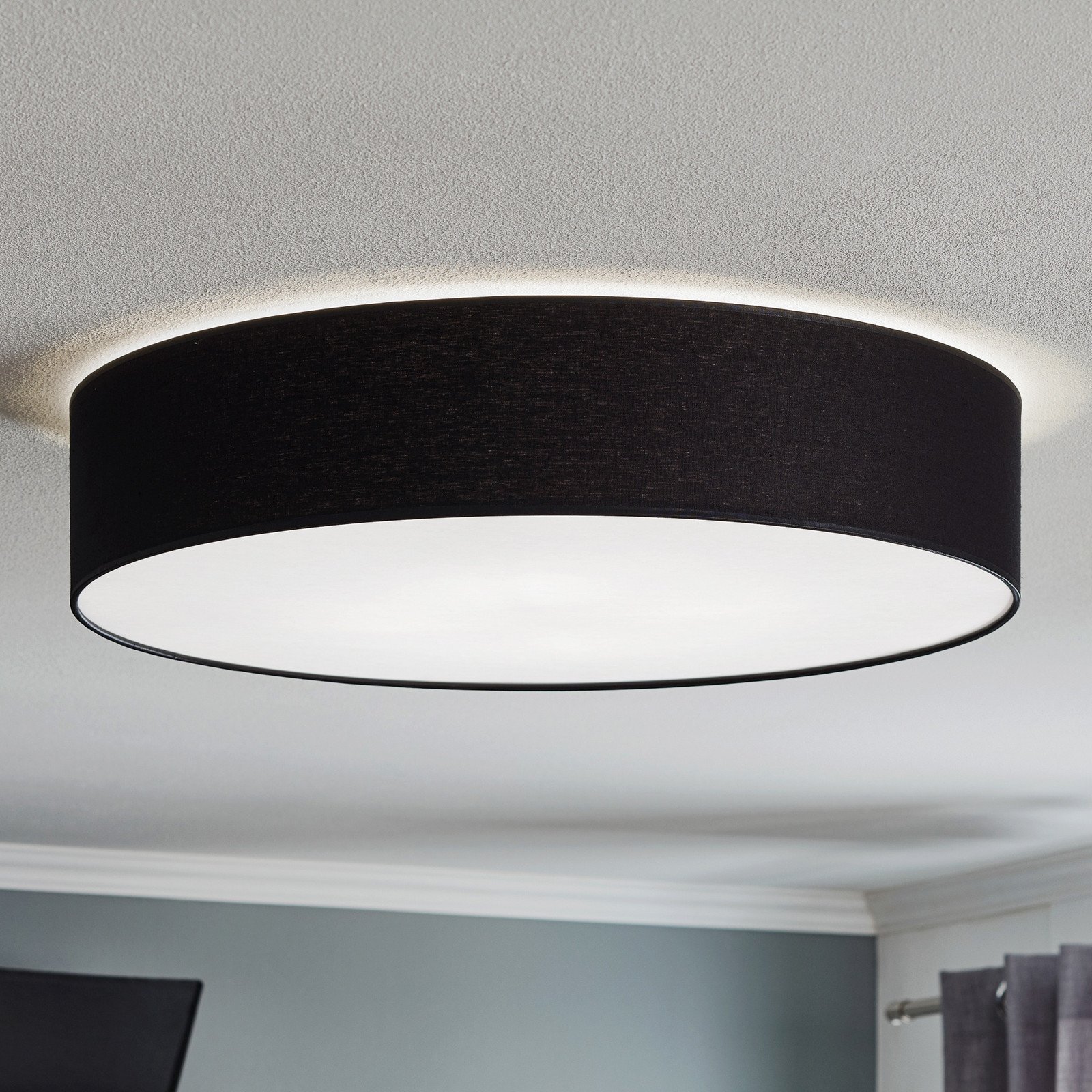 TK Lighting Plachetă Rondo gri închis Ø 60cm - dormitor - Modern - Țesătură / Textil
