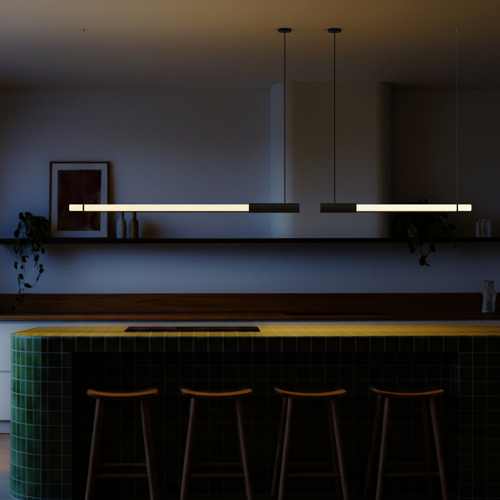 Lampada LED a sospensione In Fine, grigio scuro, lunghezza 105 cm - DCW