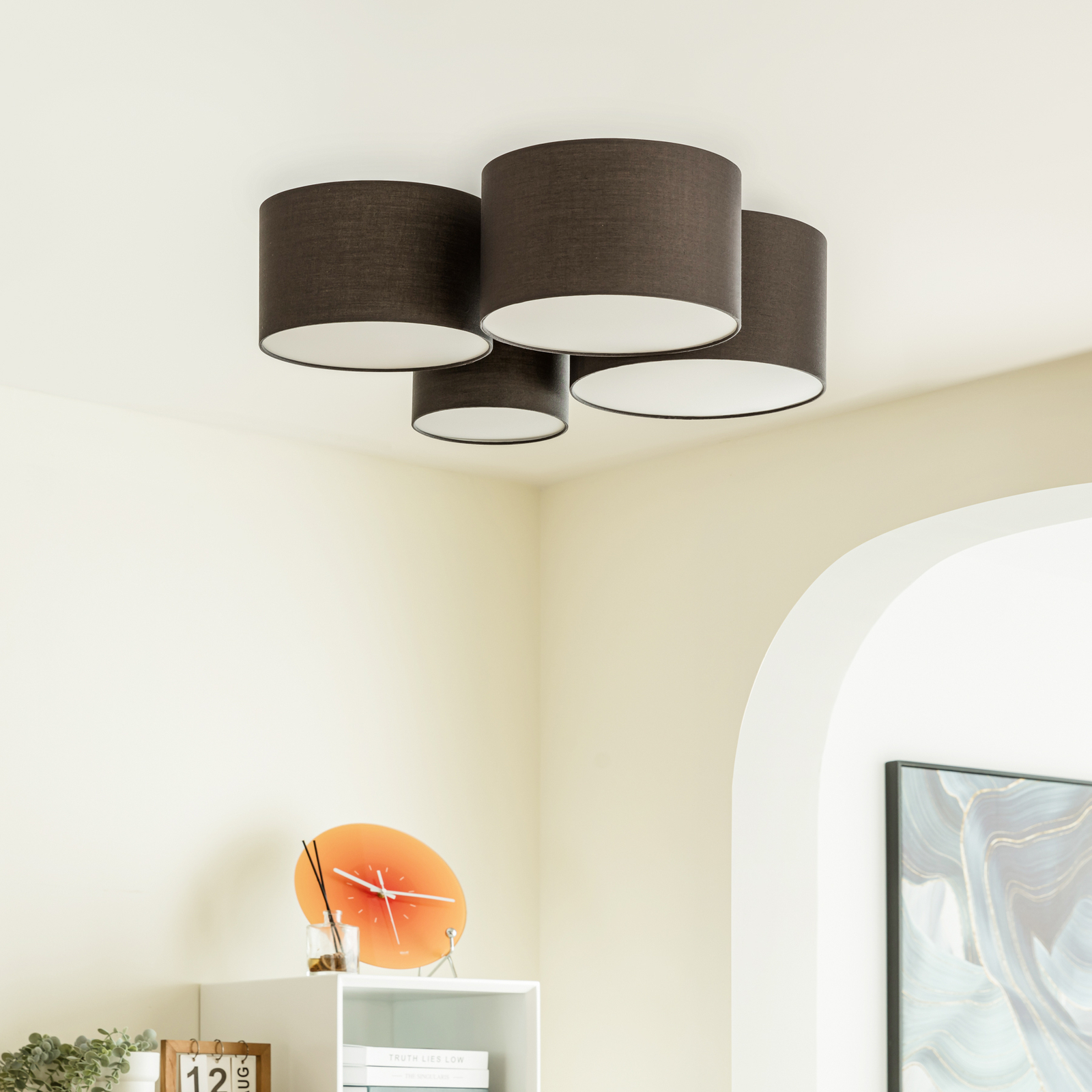 Lindby Maureka fabric ceiling light 4-bulb