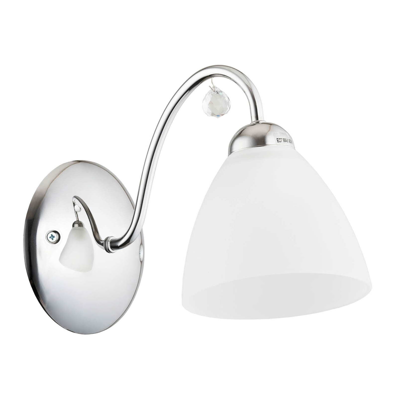Wandleuchte Svetlana, silber mit Schmuckstein