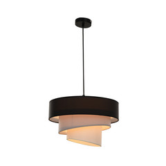 Lindby lampada a sospensione Coria, nero/grigio/bianco, Ø 40 cm, E27