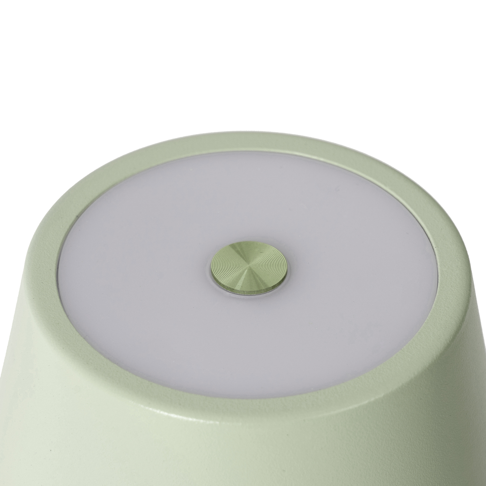 Lámpara de mesa Lindby LED recargable Janea CROSS, verde, metal