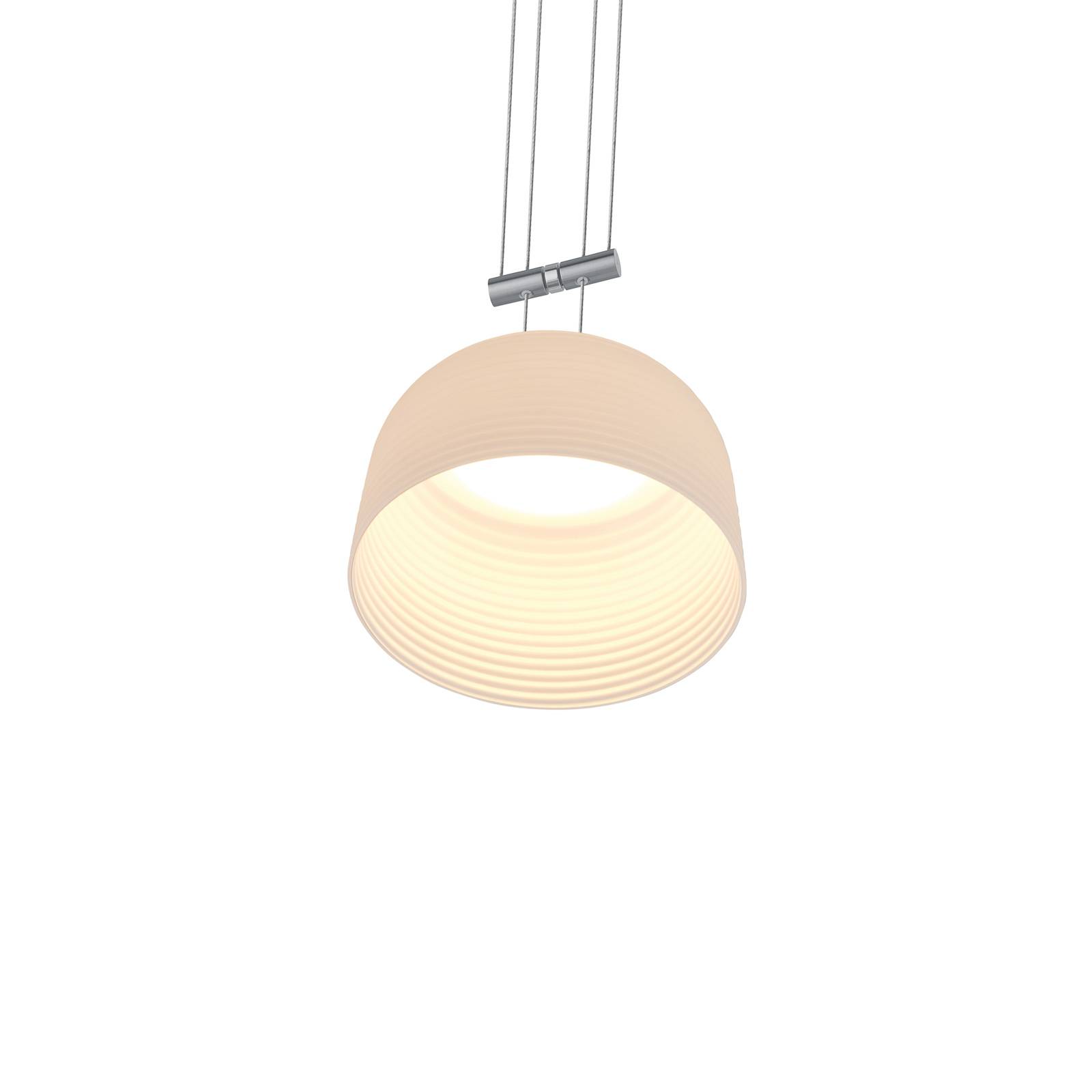 BANKAMP Nelia pendant ZigBee dimmable 16 cm nickel, for Living / Dining Room, metal, glass, 22 W, energy efficiency: A+