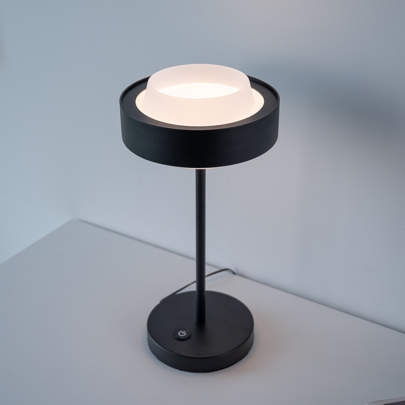 Schöner Wohnen LED-bordlampe Elmo, svart, 3000 K, dimmer Schöner Wohnen LED-bordlampe Elmo, svart, 3000 K, dimmer