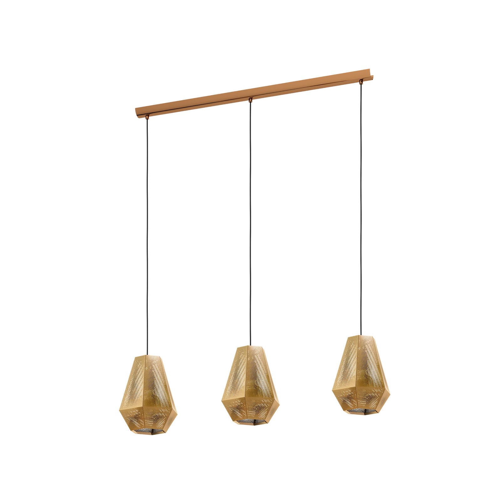 Chiavica rippvalgusti, messingist, kolm valgustit Chiavica rippvalgusti, messingist, kolm valgustit