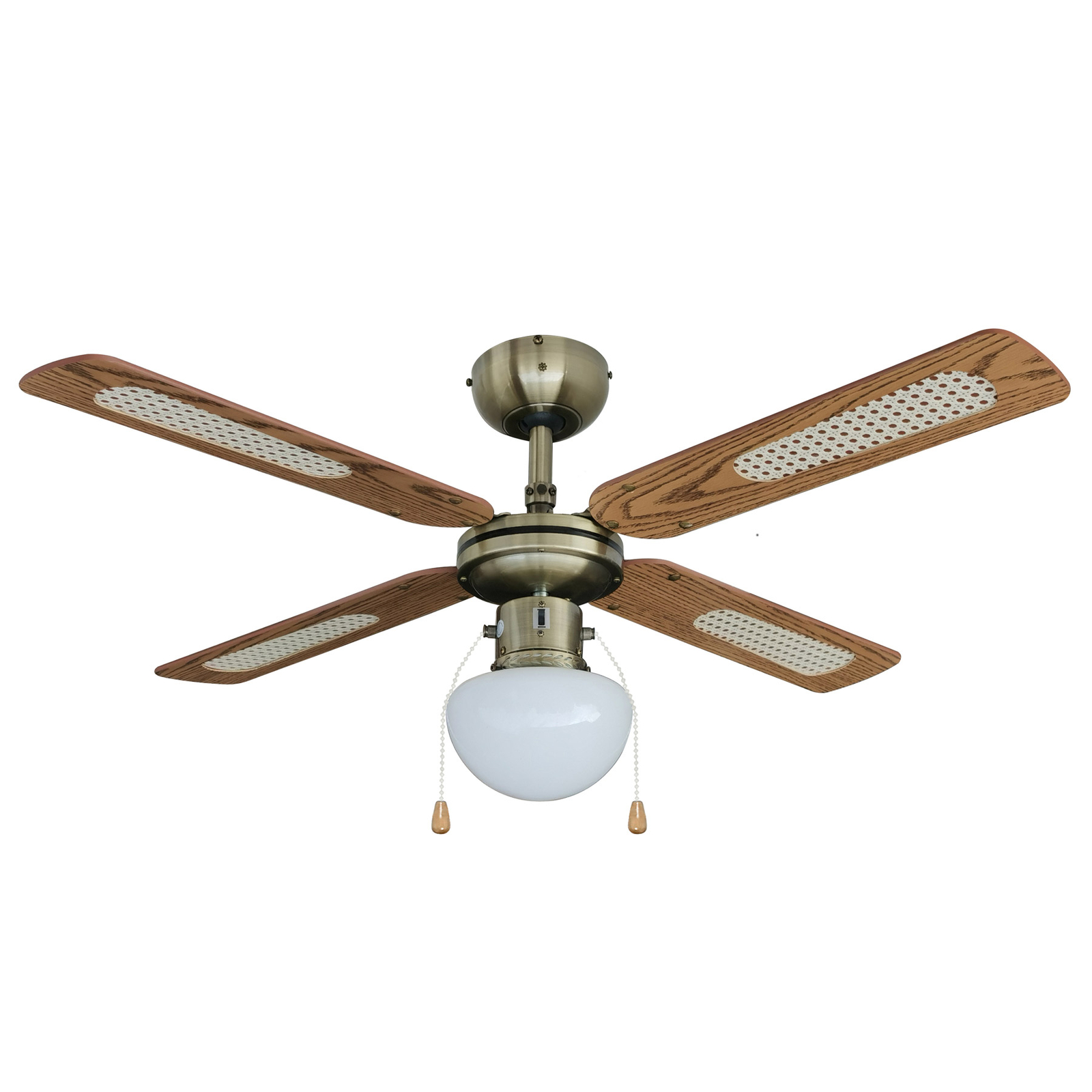Lindby ceiling fan with light Rakan, quiet, Ø 106 cm