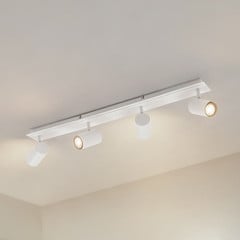 Lindby loftspot Joffrey, 80 cm, hvid, 4 lyskilder, GU10