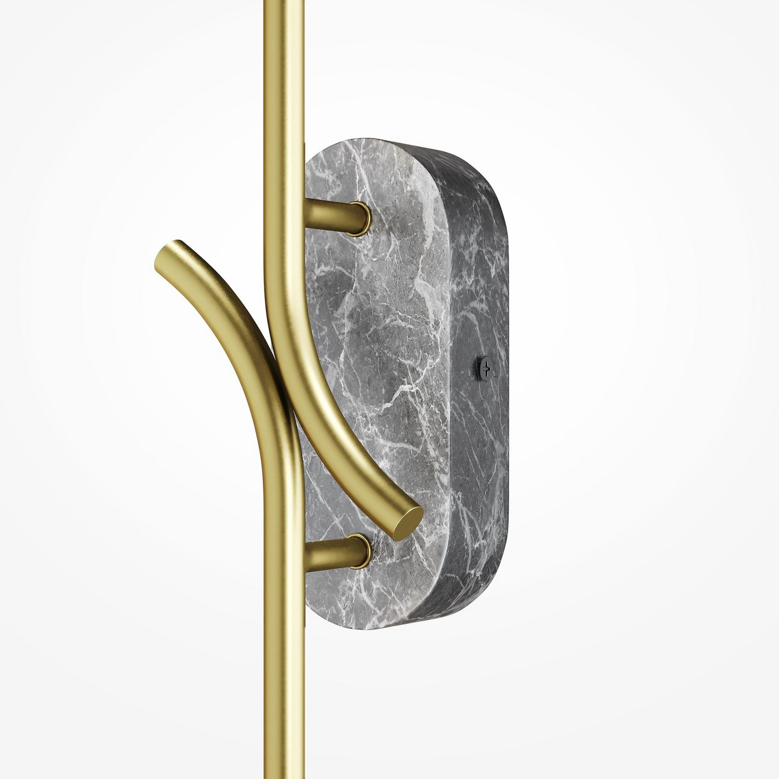 Aplique de pared LED RENAISSANCE, latón/mármol, altura 63 cm, 2 alas.