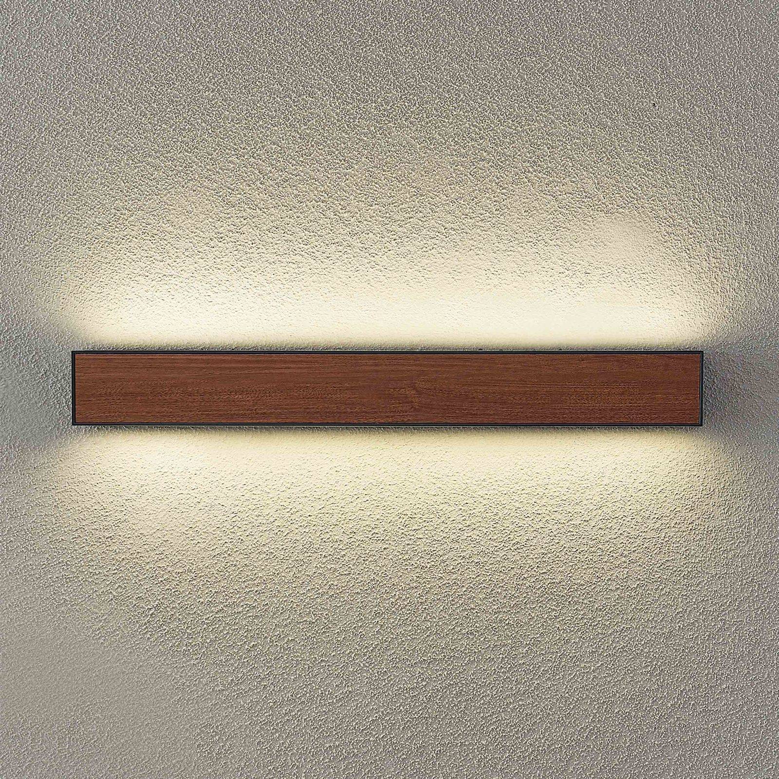Arcchio LED venkovní nástěnné svítidlo Lengo, CCT, 50 cm, 2 světla, dřevo