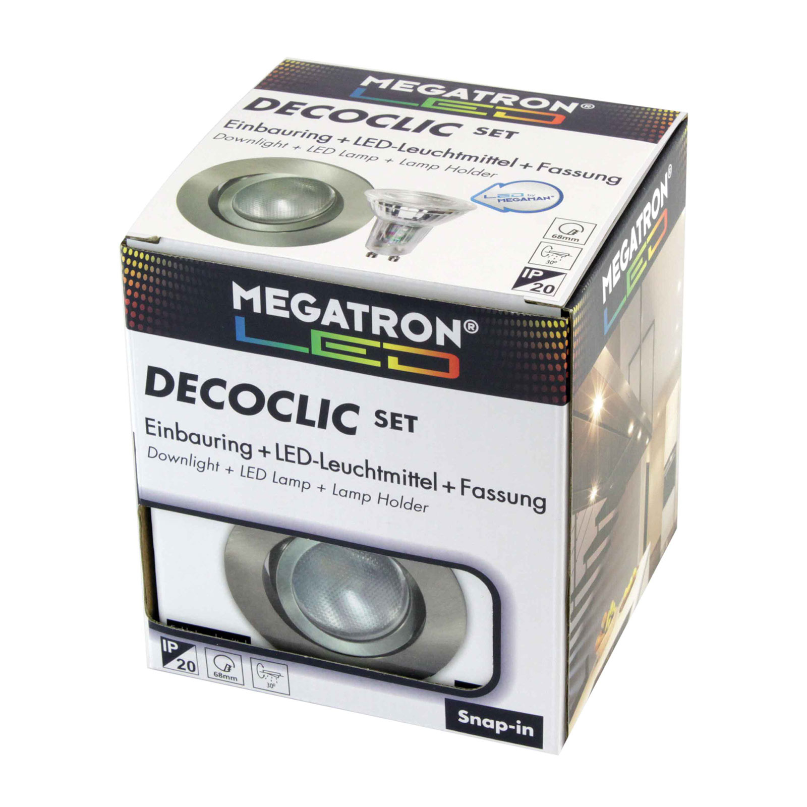 LED-inbyggnadsspot Decoclic Set GU10 4,5W, järn