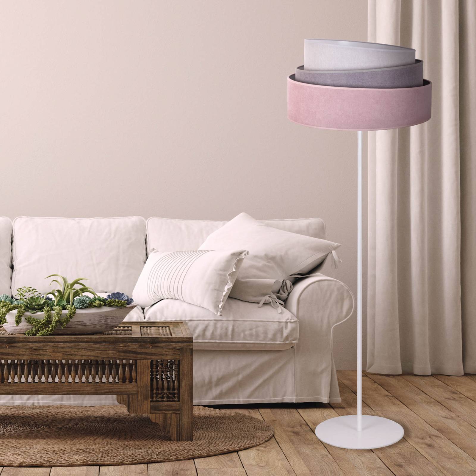 Pastel Trio álló lámpa rózsaszín/szürk/vszürke