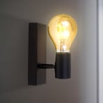 Vägglampa Onda, höjd 16 cm, matt svart, metall
