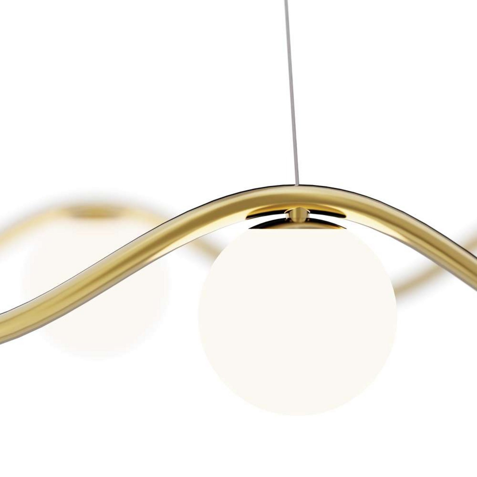 Circle of Life Plafoniere V2 Ø91 Raw Brass/Opal White - Rebello Decor