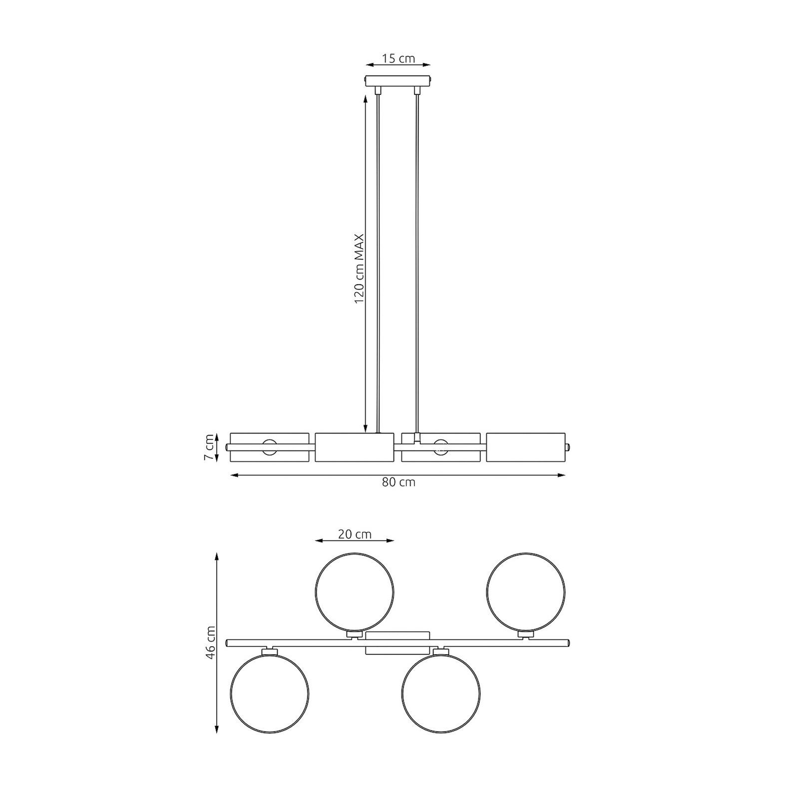 Висяща лампа Drumz 4, кафява, плат/стомана, дължина 80 cm, E14 Висяща лампа Drumz 4, кафява, плат/стомана, дължина 80 cm, E14