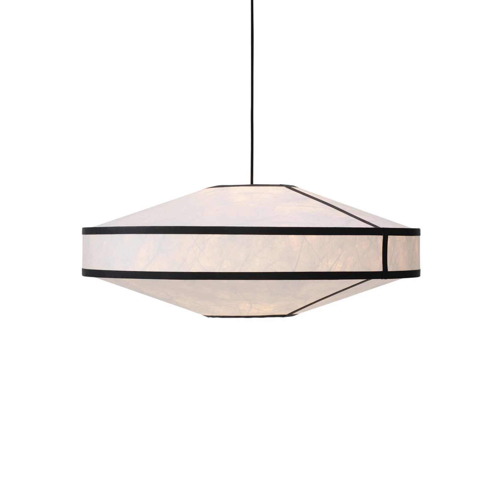New Works suspension Kite, Ø 75 cm, blanc / noir, à 3 lampes