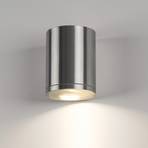 Buitenwandlamp SLV Rox, geborsteld aluminium, Ø 12,5 cm