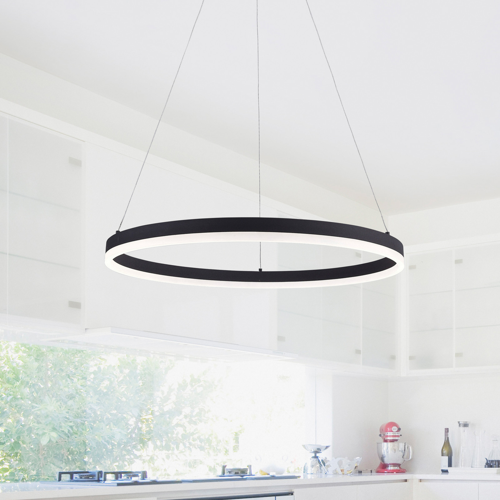 Paul Neuhaus Lampă suspendată LED TITUS antracit Ø 60 cm metal cu funcție Switchdim - Camera de zi / sufragerie - Modern - Aluminiu