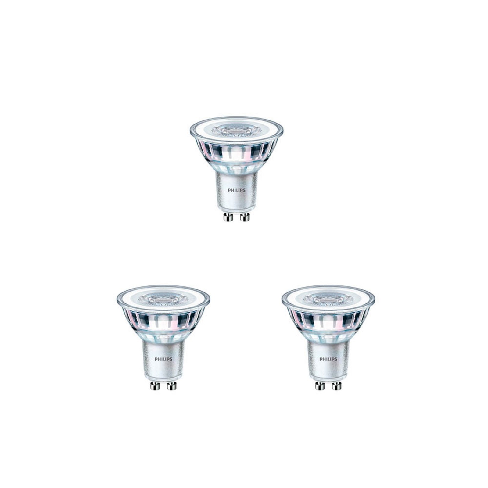 3-pack Bec LED 3,5W (35W/255lm) GU10 - Philips