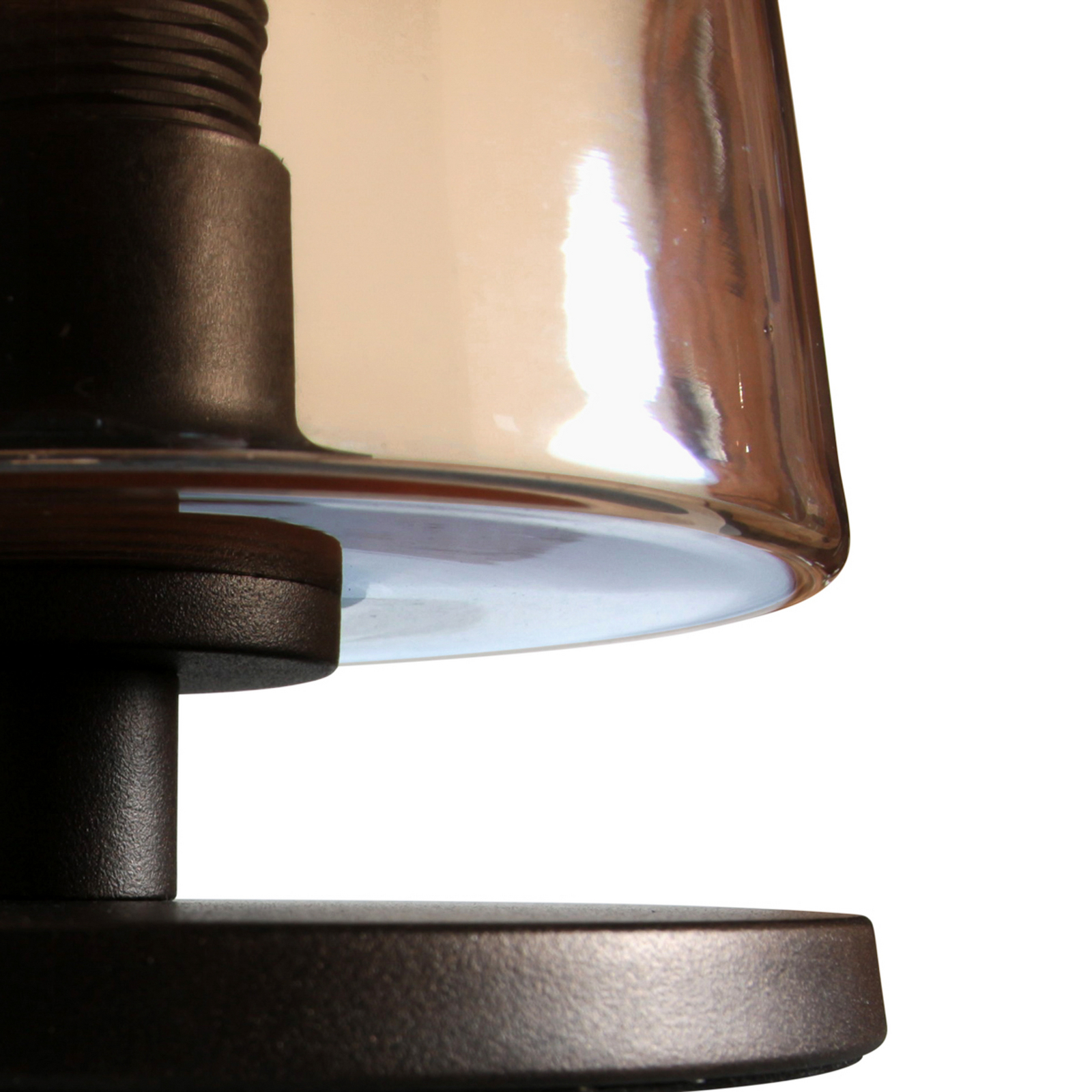 Galda lampa „Ancilla“ brūna/dzintara krāsā, 26 cm, metāls, stikls, E27