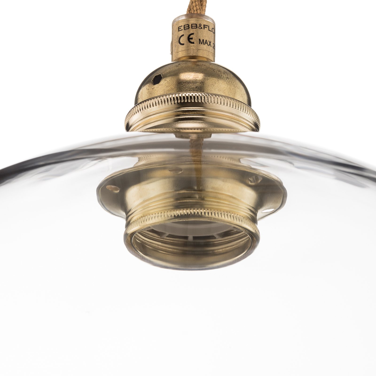 EBB & FLOW Rowan κρεμαστό φωτιστικό διαφανές γυαλί, χρυσό Ø 28cm