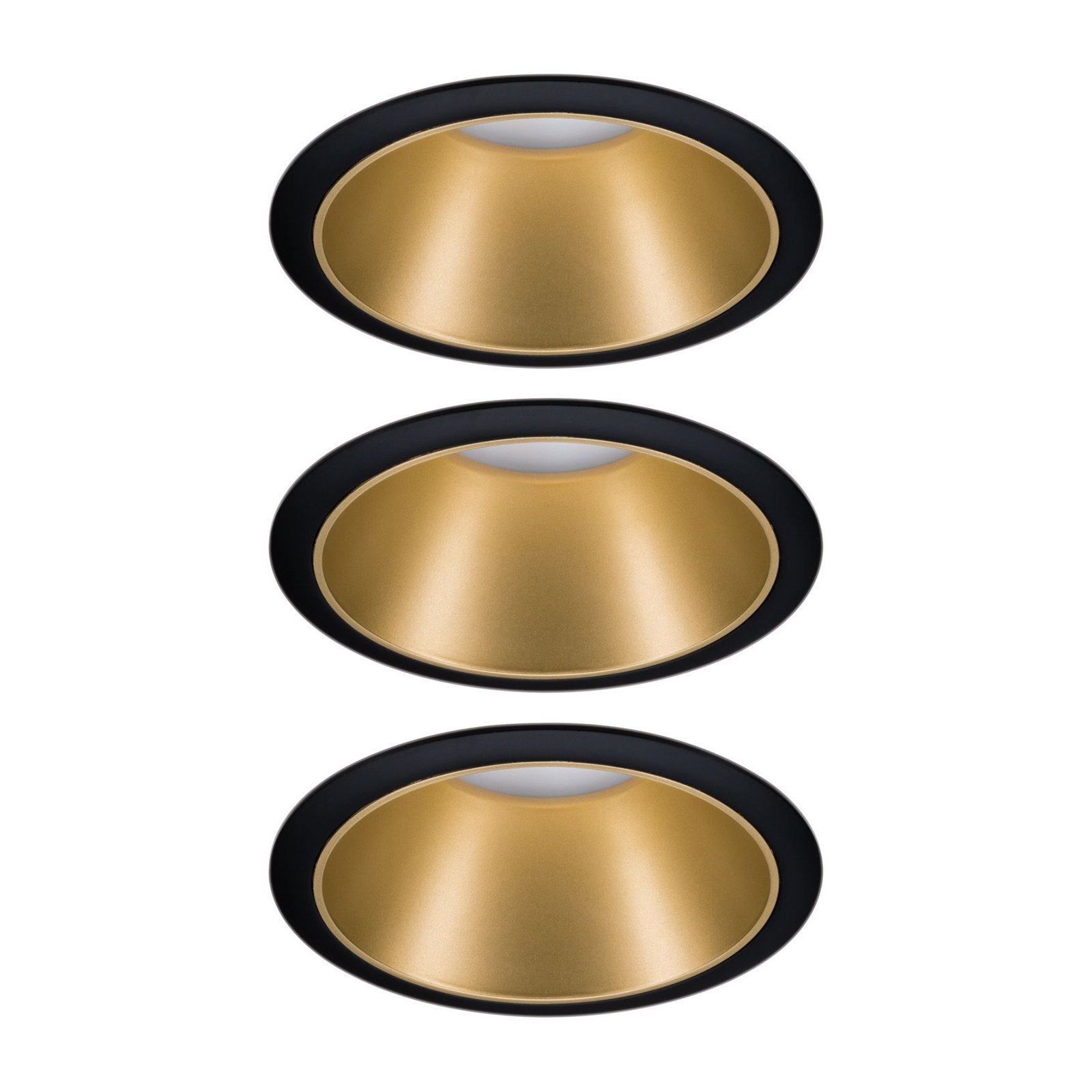 Cole LED spot, gold-black, set of 3 - Paulmann