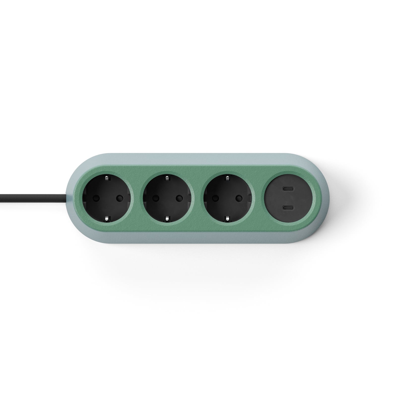 Prise NOMAD BLOCK verte 3x type F + USB - Forming Function Prise NOMAD BLOCK verte 3x type F + USB - Forming Function