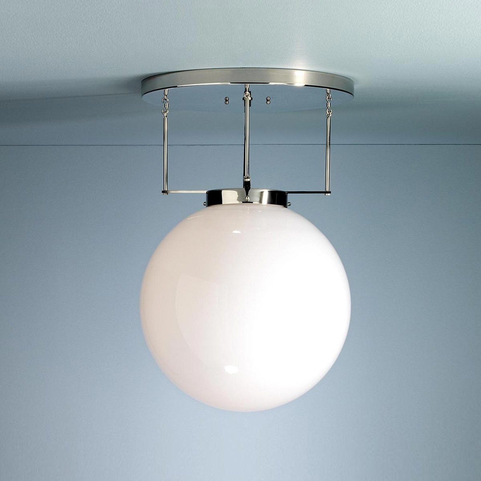 Lámpara techo Brandt, estilo Bauhaus níquel 30 cm
