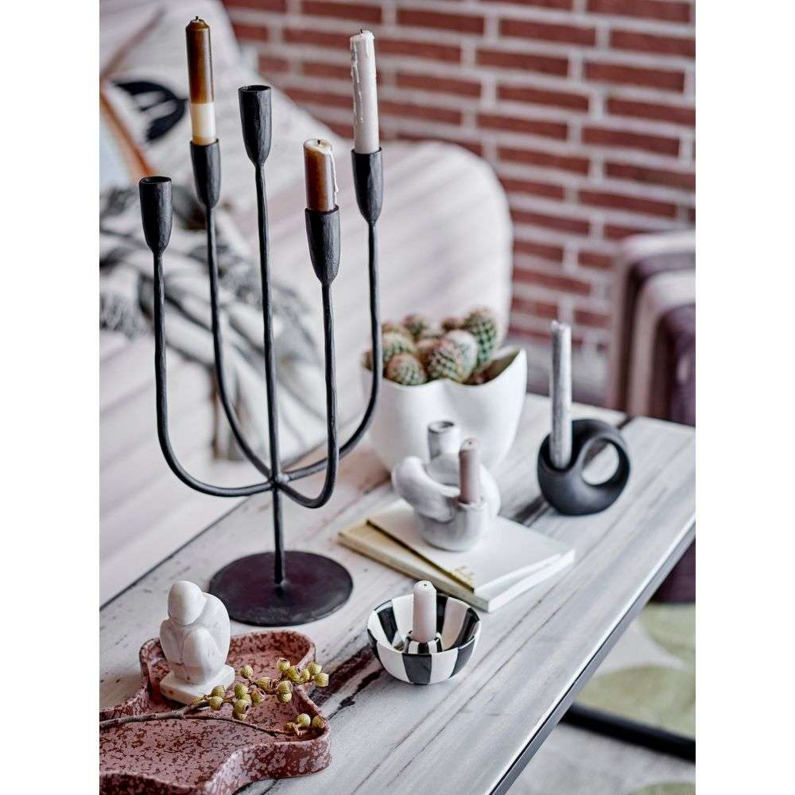 Izma Candle Holder Black  - Bloomingville