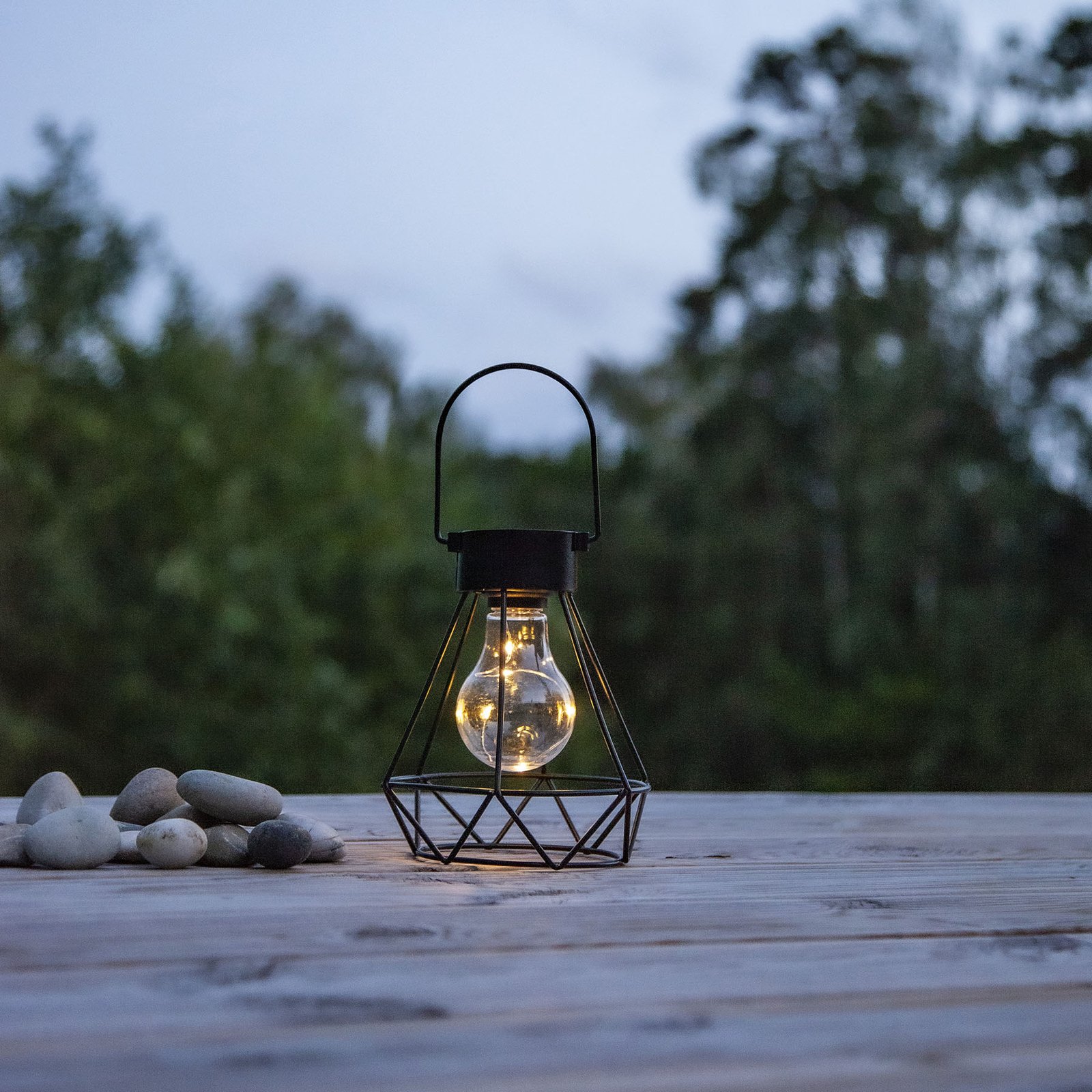 Eddy LED solar decorative lantern, cage lampshade